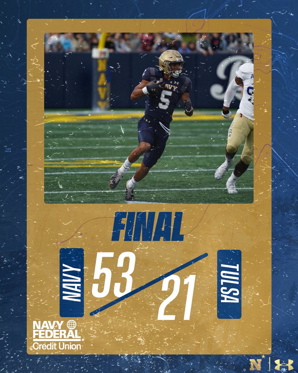 NAVY WINS WITH THE FINAL SCORE AS 53-21!
