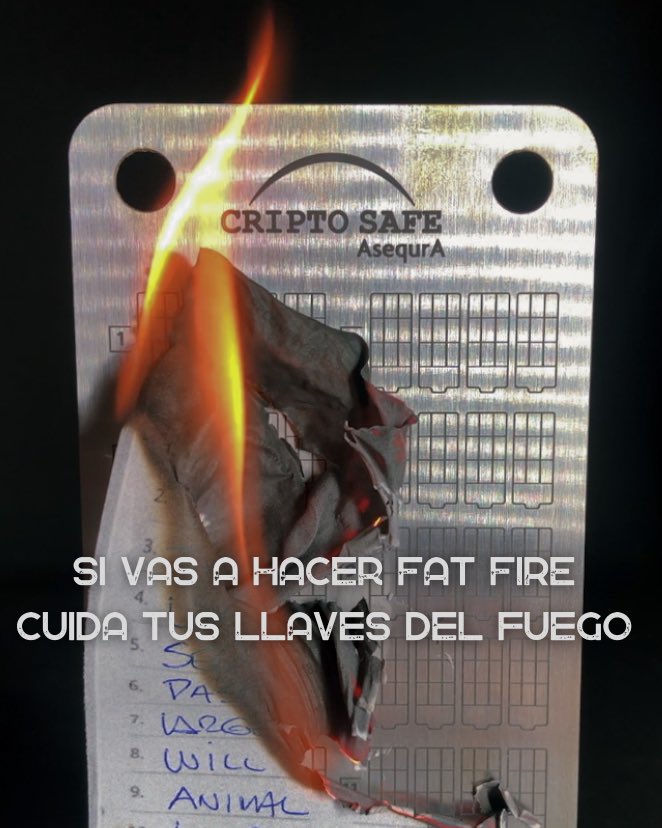 cripto_safe's tweet photo. Si estas buscando hacer Fat FIRE…cuida las llaves privadas de tus wallets del fuego!!😜🔥 
Para eso esta CriptoSafe 😎
Visita nuestra tienda on line

https://t.co/Gy1Wuqao90

#bitcoin #bitcoinar #ETHBogota #fatfire #baristafire #btc #DYOR https://t.co/yjLOMOpsyS