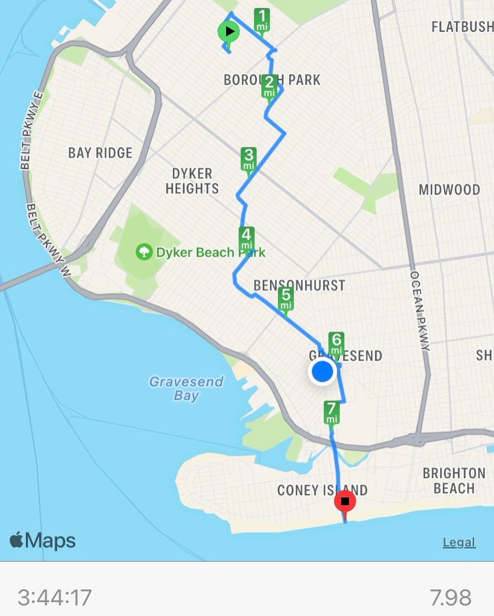 Great day for #door2shore. We walk 8 miles from Sunset Park right into the water at Coney Island. Should've only been 5 miles, oops. We are still raising funds for our creative tech programs. If you can, donate at bit.ly/spark2shore #doortoshore