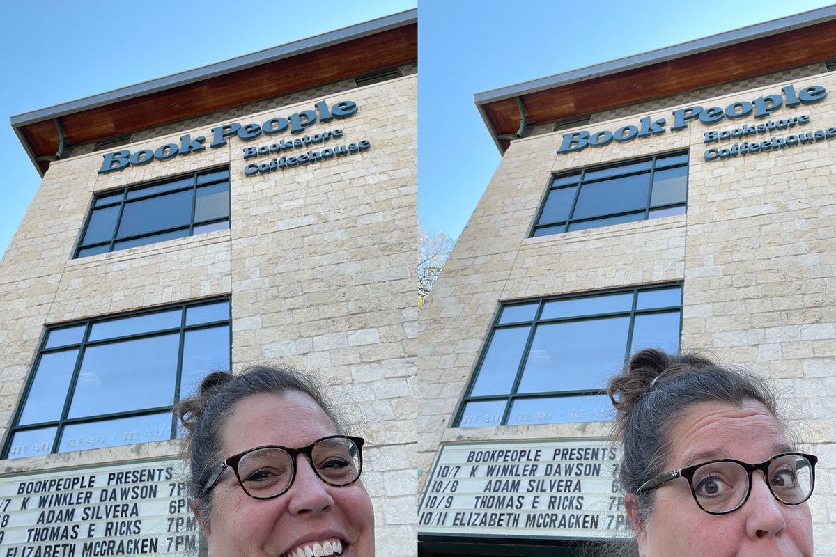 stephbville's tweet photo. “I’m just picking up additional author visit book orders @BookPeople for school.  I’ll be in and out in a flash.” #twohourslater #whatevs #whoops #TBRjustgrew https://t.co/c6SLXJKQsR