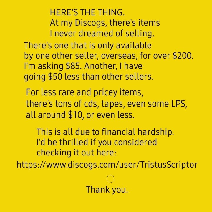 TristusScriptor's tweet photo. Yeah, I'm here back to the ol' (curb)stomping ground under special circumstances, cause honestly, I'm fuckin' drownin, y'all. Please consider checking out my big sale here:

https://t.co/7gsuFrofnR https://t.co/LKGk1W8RSp
