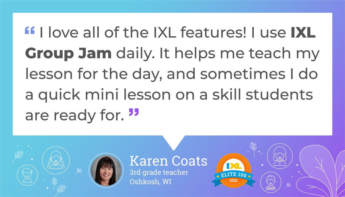 IXLLearning's tweet photo. With IXL Group Jam, your students can work on the same question at the same time! Learn more: https://t.co/MsH9AqJuQD #IXLElite100 https://t.co/bRrHZUtDkK
