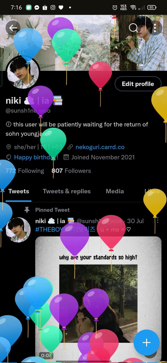 sunsh1ne_woo's tweet photo. Twitter gave me balloons today 🥳✨ https://t.co/CMeOYXHCFK