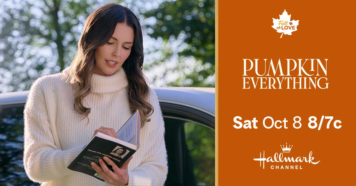 hallmarkchannel's tweet photo. Almost time to put down your book, #PumpkinEverything starring @taylorquinncole is on in 30! https://t.co/geuosh1QrS