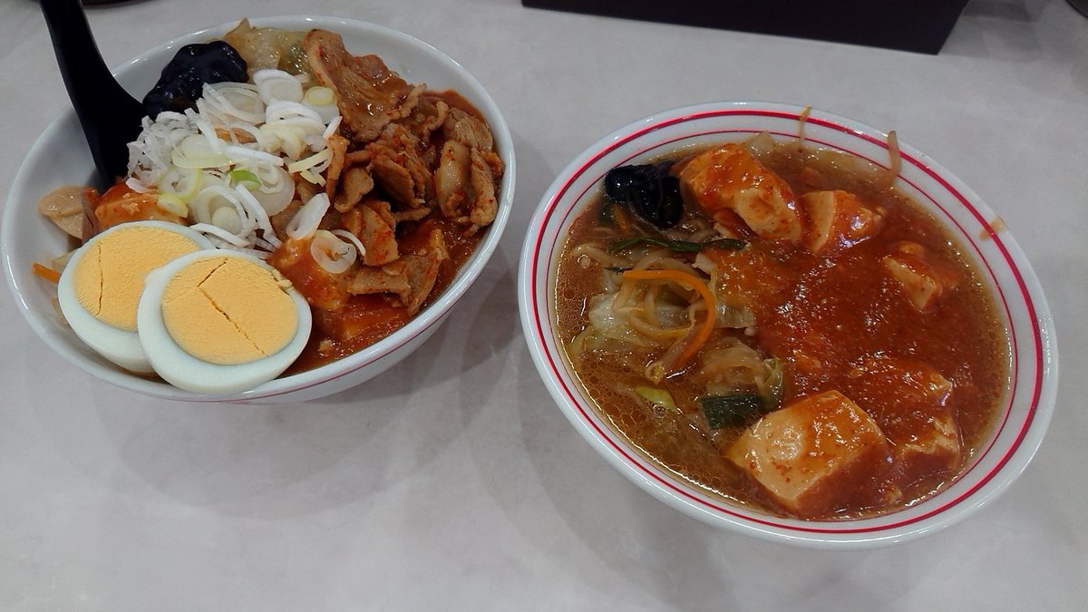MKANGTAM's tweet photo. 群馬県「蒙古タンメン中本」
麻婆豆腐(これが蒙古なのかな？)辛い～💦
蒙古丼？と蒙古タンメンとレディースセットを注文。
蒙古タンメンと蒙古丼…どっちも辛すぎた(笑)
麺がアルデンテで…💦
辛すぎが好きな人には良き‼️
辛いのが好きな人には…💧挑戦するなら…(笑)←こっちタイプ https://t.co/SZqV3tX4Z2