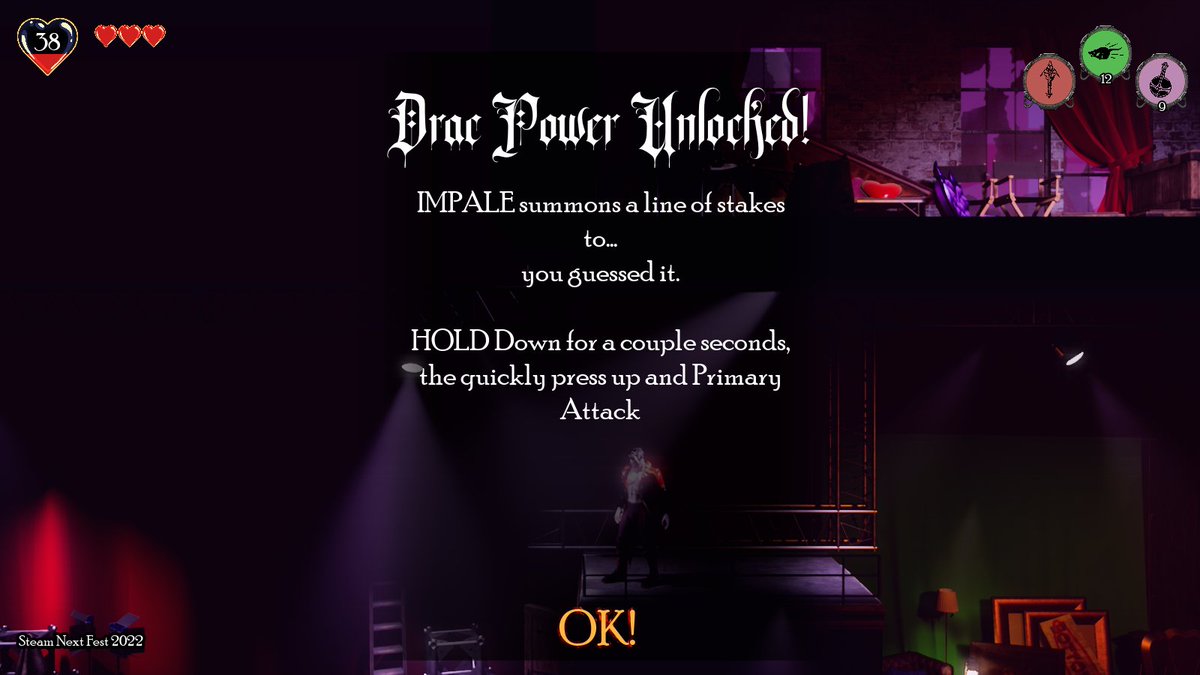 lawrichai's tweet photo. This weekend is dedicated ROMANCELVANIA's demo 

Having fun with Drac, Medusa, Vess and Brocifer. 
Go try it out too! It's very entertaining. Even more so if you're old, 'cause you'll get all the jokes they generously put in there ! 

...and Brocifer got the best one liner ever. https://t.co/apqd0MXZCn
