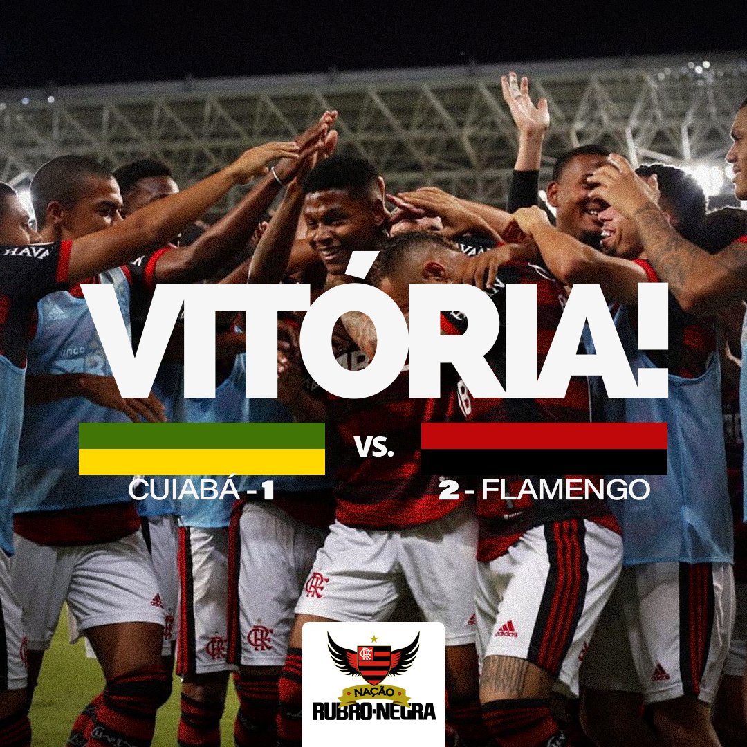 nacaornmaceio's tweet photo. FIM DE PAPO NA ARENA PANTANAL!

Flamengo vence o Cuiabá por 2 a 1, pelo Campeonato Brasileiro.

⚽ Matheus França
⚽ Marinho https://t.co/oJEUc4RNWe