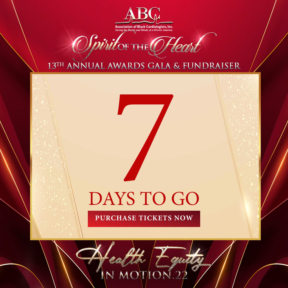 ABCardio1's tweet photo. The #Countdown has begun! In 7 days, ABC will be in #Atlanta for its 13th Annual Spirit of the Heart Awards Gala & Fundraiser.
October 15th - that's when the magic happens!
Be sure to purchase your tickets at https://t.co/fDXpR2uMGn
#SOHGala2022 #HealthEquityInMotion https://t.co/mZfaIZKdhj