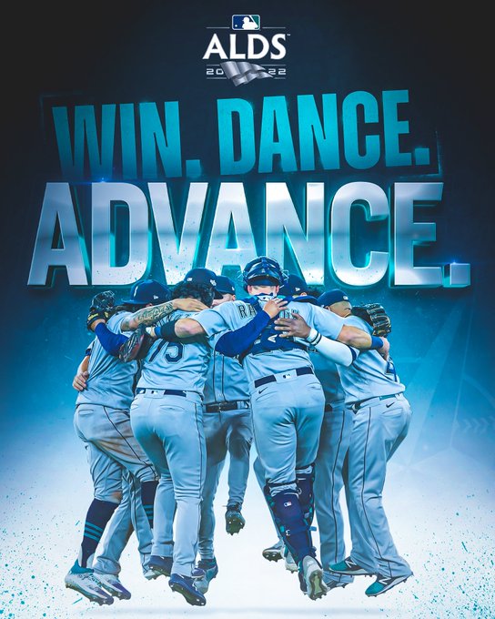 WIN. DANCE. ADVANCE. graphic with image of team dancing.