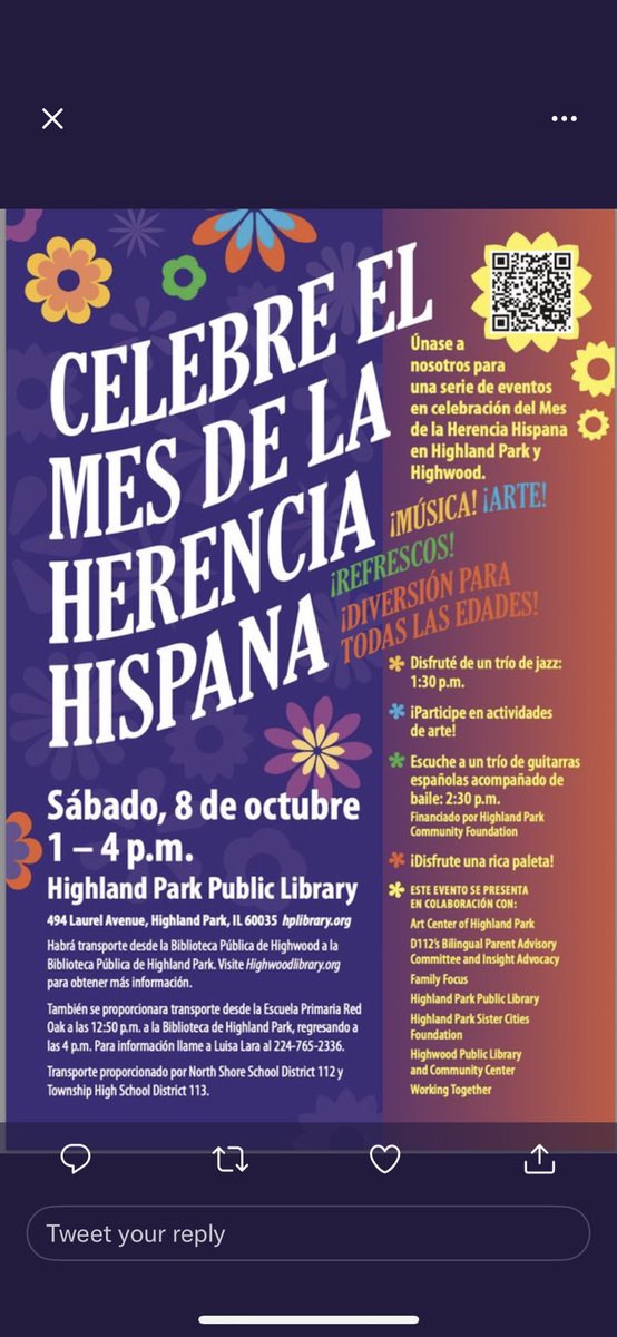 #112Leads #somosOT It was great celebrating el mes de la herencia hispana con otras familias y maestras de 112 at <a href="/hplibrary/">HighlandParkLibrary</a>. Las #paletas estaban riquísimas! Thanks to <a href="/BpacD112/">D112-Bilingual Parent Advisory Committee (BPAC)</a> and other organizations for organizing and hosting!