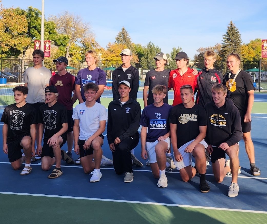 RRHSactivities's tweet photo. Great season for @RRbtennis concluded today!  Congrats to Espen Schneider on his State runner-up finish in singles. Congrats to Espen, Saylor, Asher, and Luc on earning All State honors. Finally, congrats to Coach Josh Lunak on being named the ND State Coach of the Year! https://t.co/pmA25Gb6o3