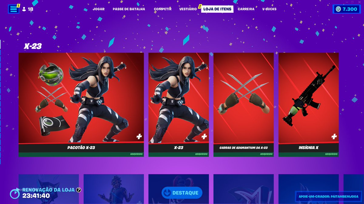 jhonny_rylston's tweet photo. Sorteio da skin nova da loja do Fortnite X 23  
* Para concorrer siga os passos:
1 - Curta esse post
2 - Rt
3 - Siga o Pai nas Lives: https://t.co/96Zg8Y8OWg 💜 https://t.co/c5wcQhzOFb