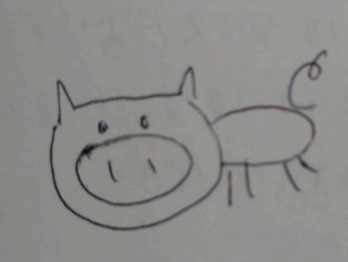 Bonhurtrap's tweet photo. お絵かきでブタのイラスト書いたら
タラコブタバナ
と命名された…

ブタってこんな感じだと思うんだけど… https://t.co/NTknrHgx3H