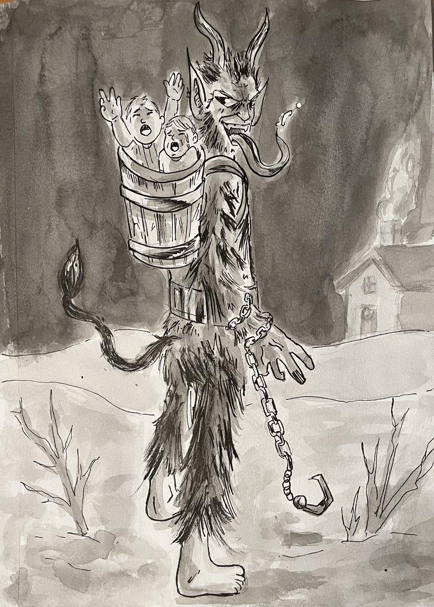 kylekoz3's tweet photo. #inktober2022 Day 8- Krampus ✅ #inktoberday8 https://t.co/NNrufCuyfF