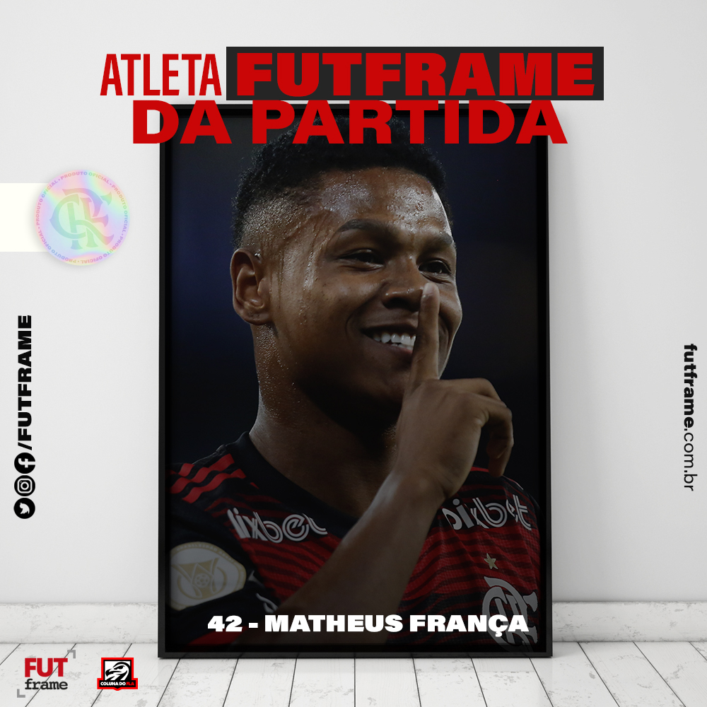 ColunadoFla's tweet photo. 🖼 O prêmio @futframe de melhor jogador da partida vai para...
MATHEUS FRANÇA! ⭐
Em enquete, o camisa 4️⃣2️⃣ foi escolhido como o melhor da partida na vitória do Flamengo sobre o Cuiabá, pelo Brasileirão! 🟥⬛ #FutFRAME #colunadofla https://t.co/jm5V2DQM4b