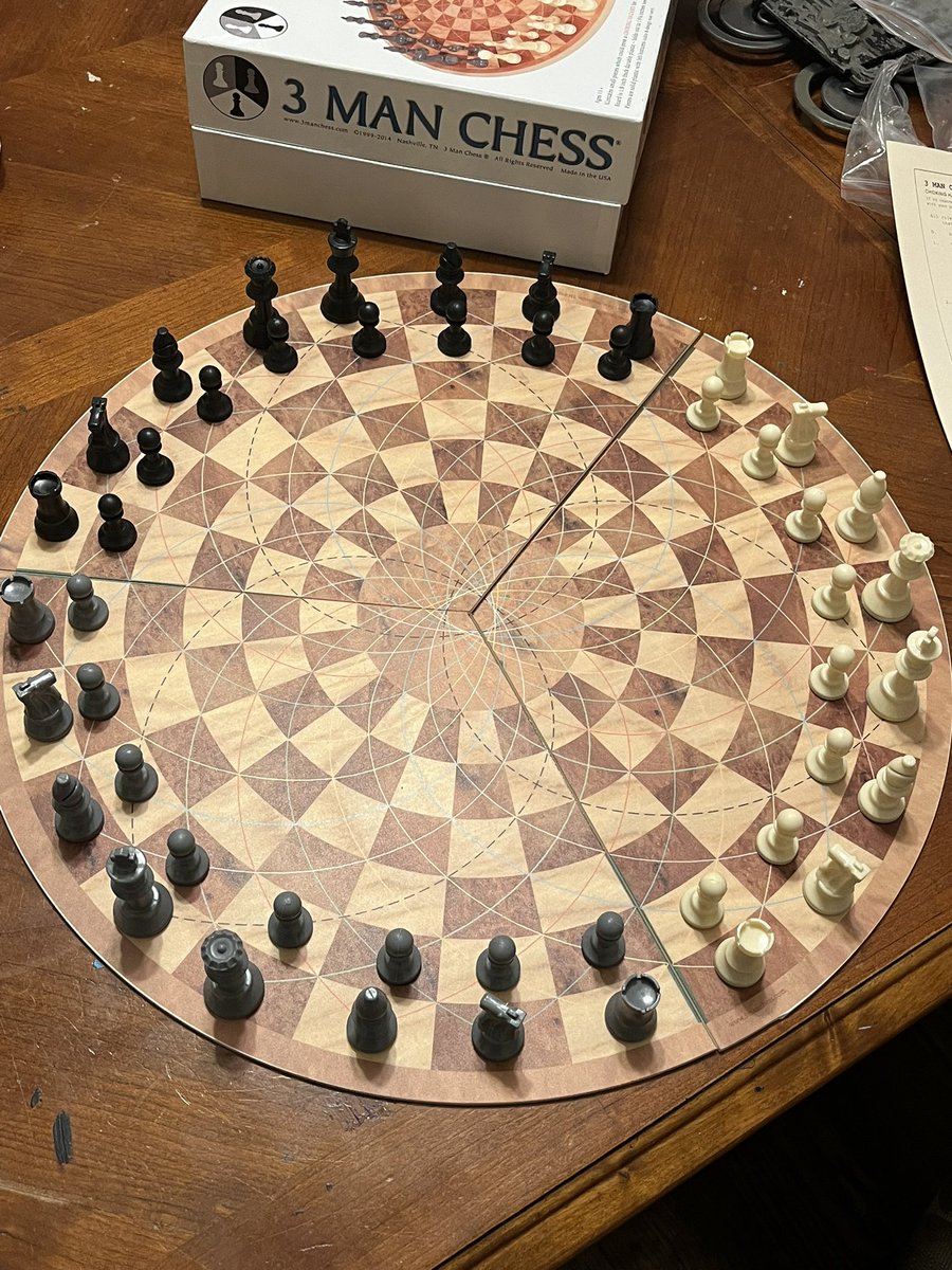 ROHSChess's tweet photo. A new game coming to #chessclub next week. #3manchess #NationalChessDay #chess https://t.co/e4F4lqixeL