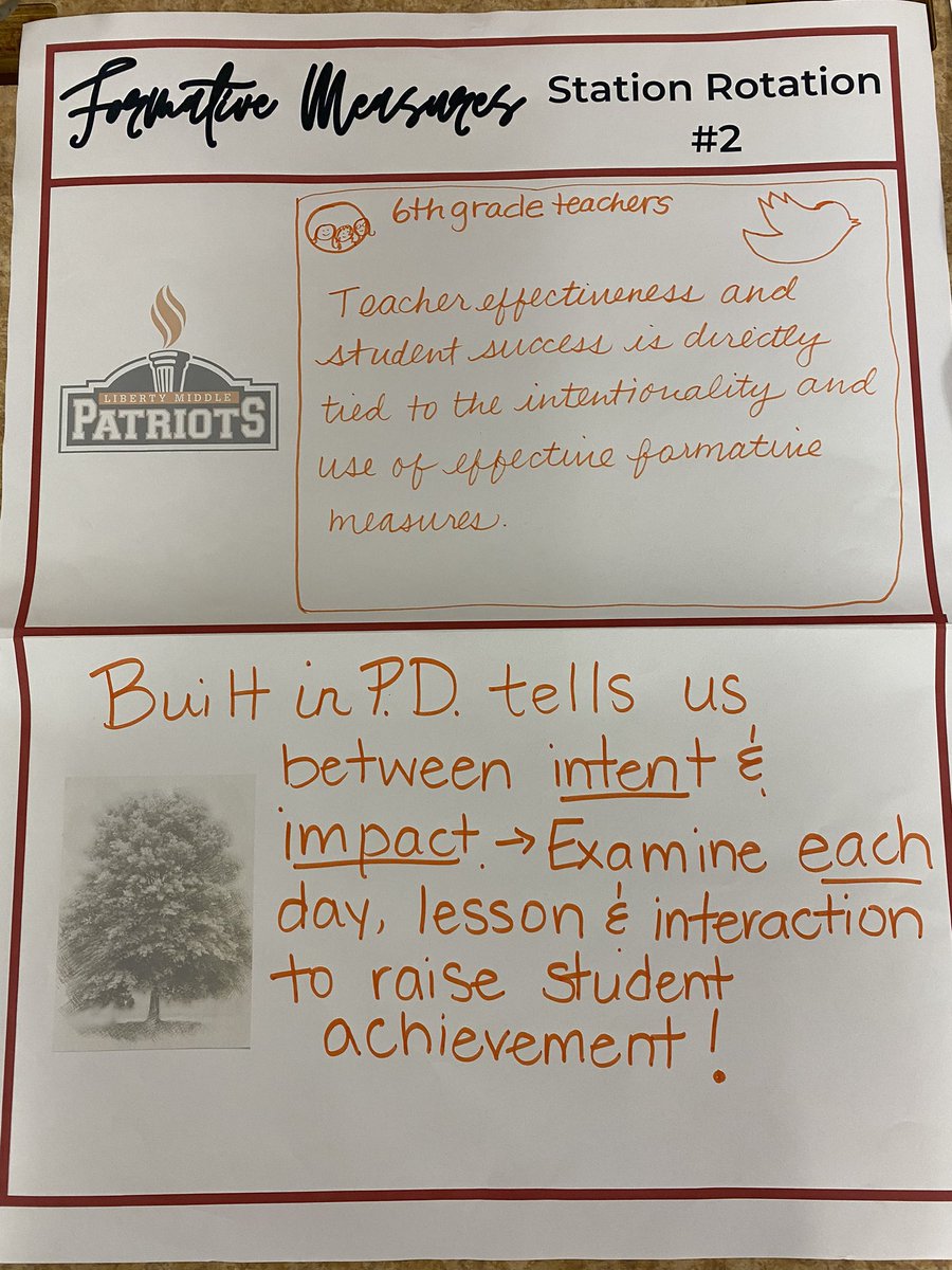 SarahCBarlow's tweet photo. Wrapped up the first week of October with our Best Practices PL focusing on the value of the formative measure process and learning new strategies to utilize informal formatives that help students summarize learning. Love our sweet land of Liberty! @LibertyMDL https://t.co/te4eBUHqS3