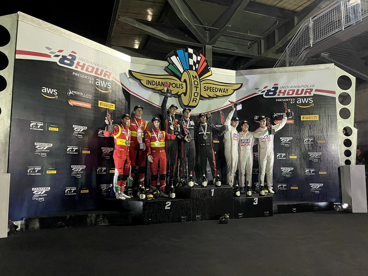 P3 in the #GTWorldChAm #Indy8H! Awesome driving from @FoleyRacingRFR, @JEdwardsRacing and #MichaelDinan and great work by the Turner guys and gals.