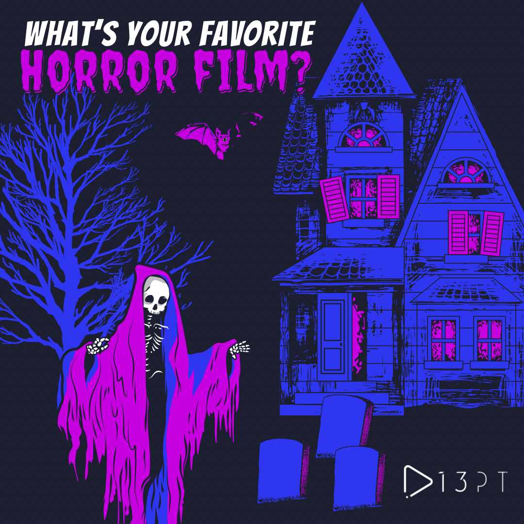 13PalmTreesPP's tweet image. In honor of all things scary this month and the recent release from The Final Girls Podcast, we want to hear what your favorite horror film is! Quote retweet with a gif and see who can guess the movie! 🎃🪦🎬

#13pt #tfgp #horror #film #spooky #podcast