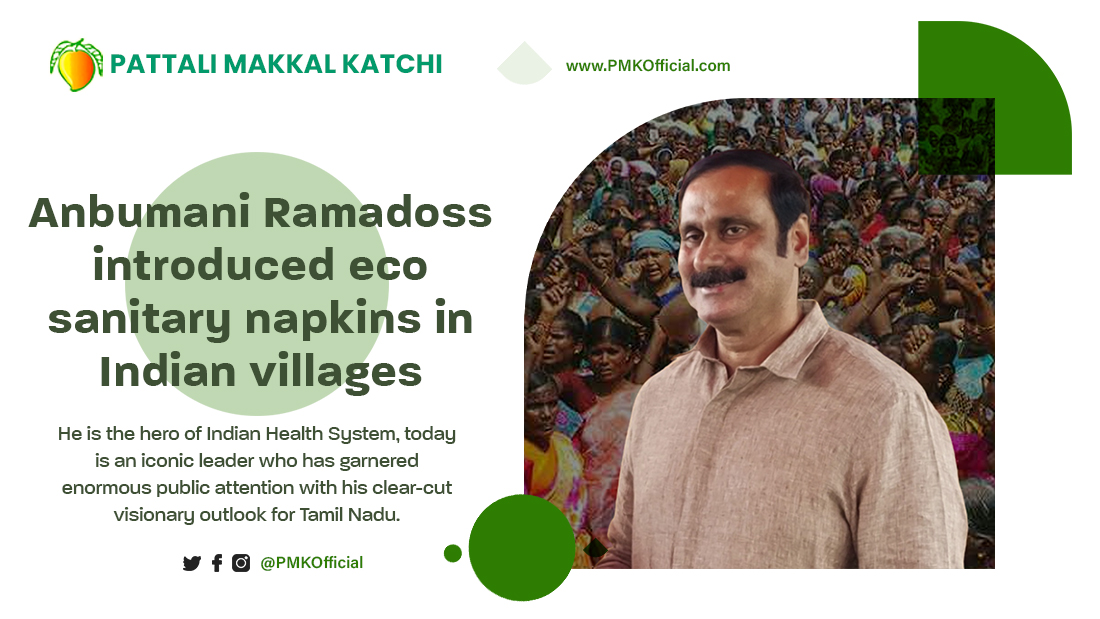 Anbumani Ramadoss introduced eco sanitary napkins in Indian villages. He is the hero of Indian Health System, today is an iconic leader who has garnered enormous public attention with his clear-cut visionary outlook for Tamil Nadu.

#HBDDrAnbumani
#ChennaiClimateAction