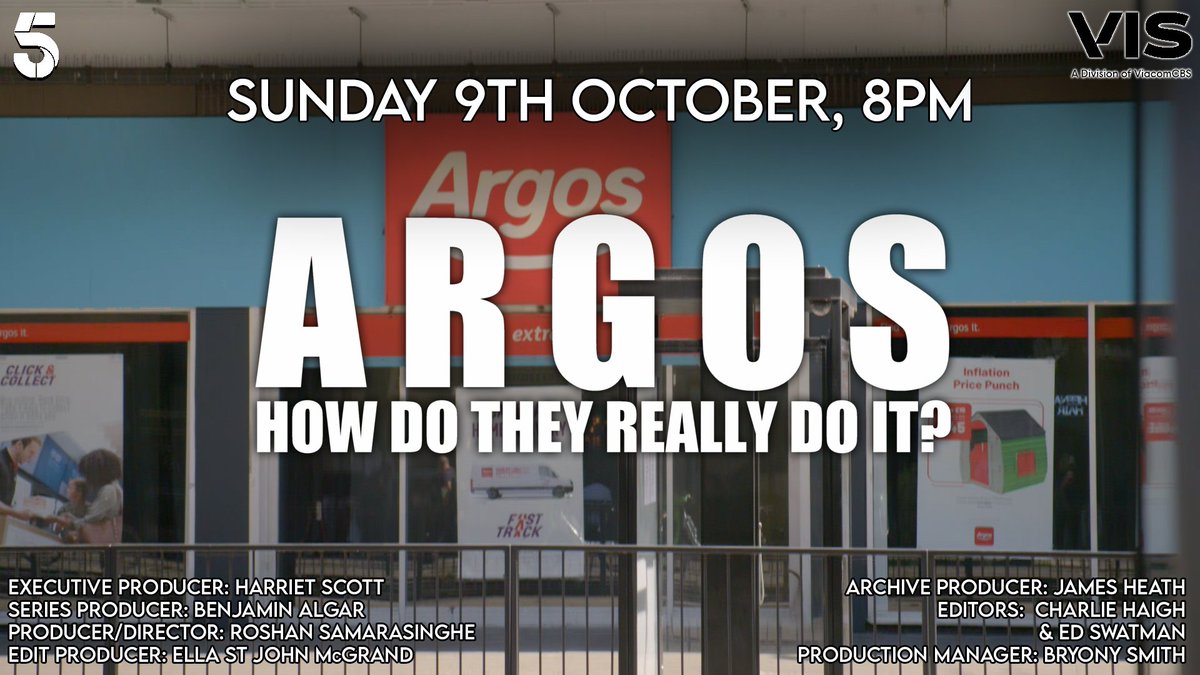#Argos: How Do They Really Do It?’ airs this Sunday 9th October 2022 at 20:00... lots of people have told me they saw the advert... well the whole thing is on today!