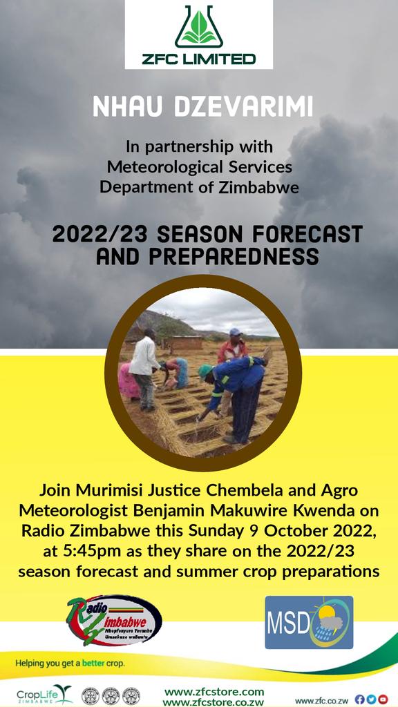 Tune in this evening for the 2022/23 season forecast and summer crop preparations.
#HelpingYouGetaBetterCrop