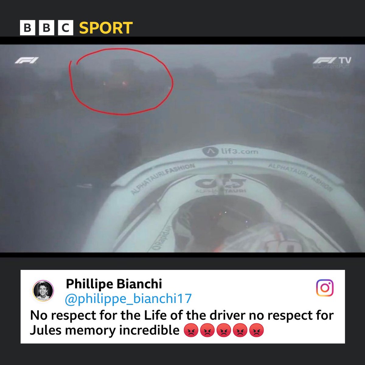 BBCSport's tweet photo. @andrewbensonf1 Jules Bianchi’s father has had his say on Instagram 👇 #BBCF1 #F1 #JapaneseGP https://t.co/mtgyXlS29b