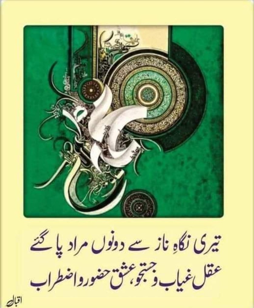 تیری نگاہ ناز سے دونوں مراد پا گئے
عقل، غیاب و جستجو! عشق، حضور و اضطراب!