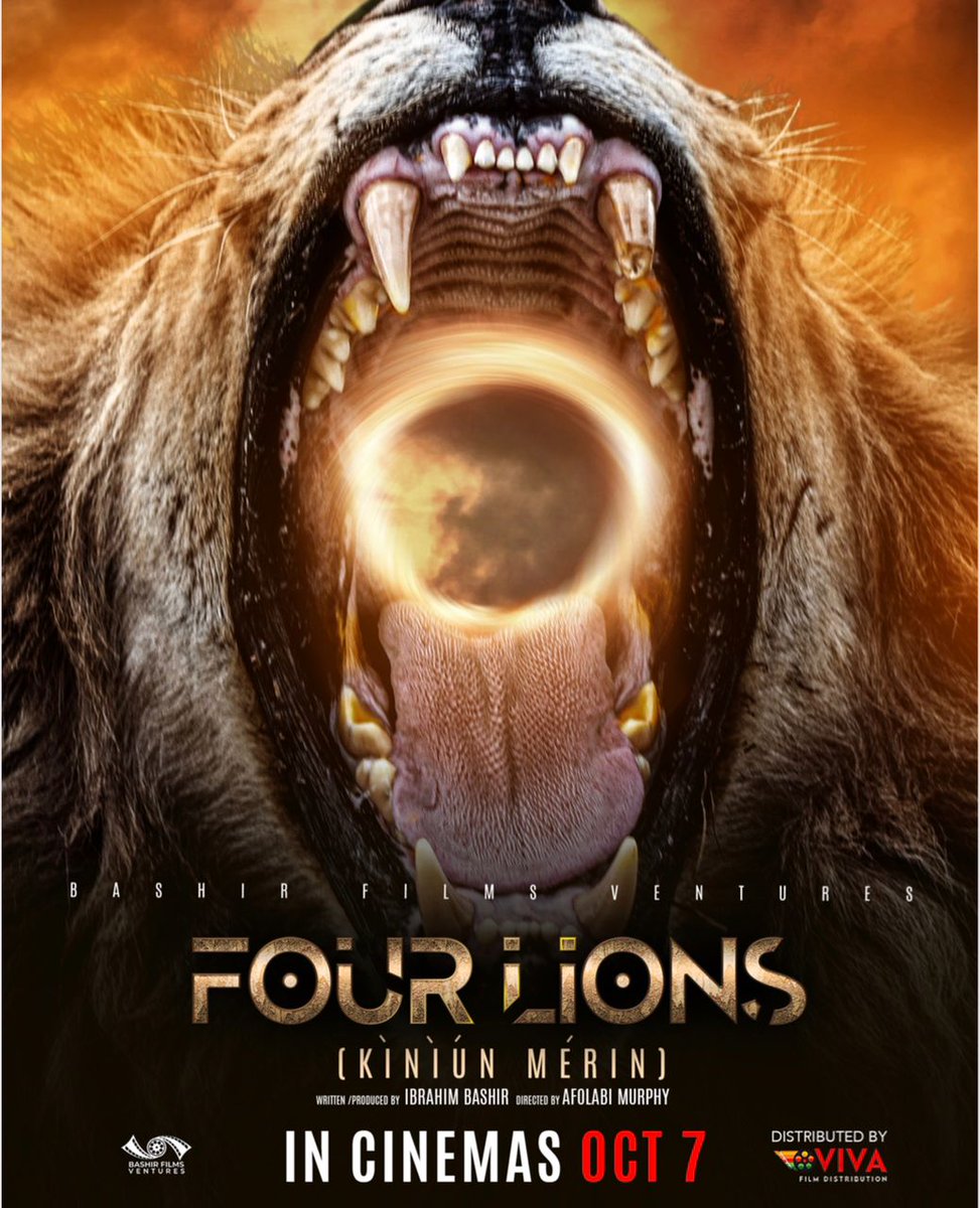 OBarthC's tweet photo. It's been a while since a Nollywood movie told a story of how a young promising man went astray after mixing with the wrong people.
Four Lion (Kiniun Merin) has brought back that amusing and educational sort of storyline!
#FOURLION is distributed by @vivacinemas https://t.co/m27d2ztyno