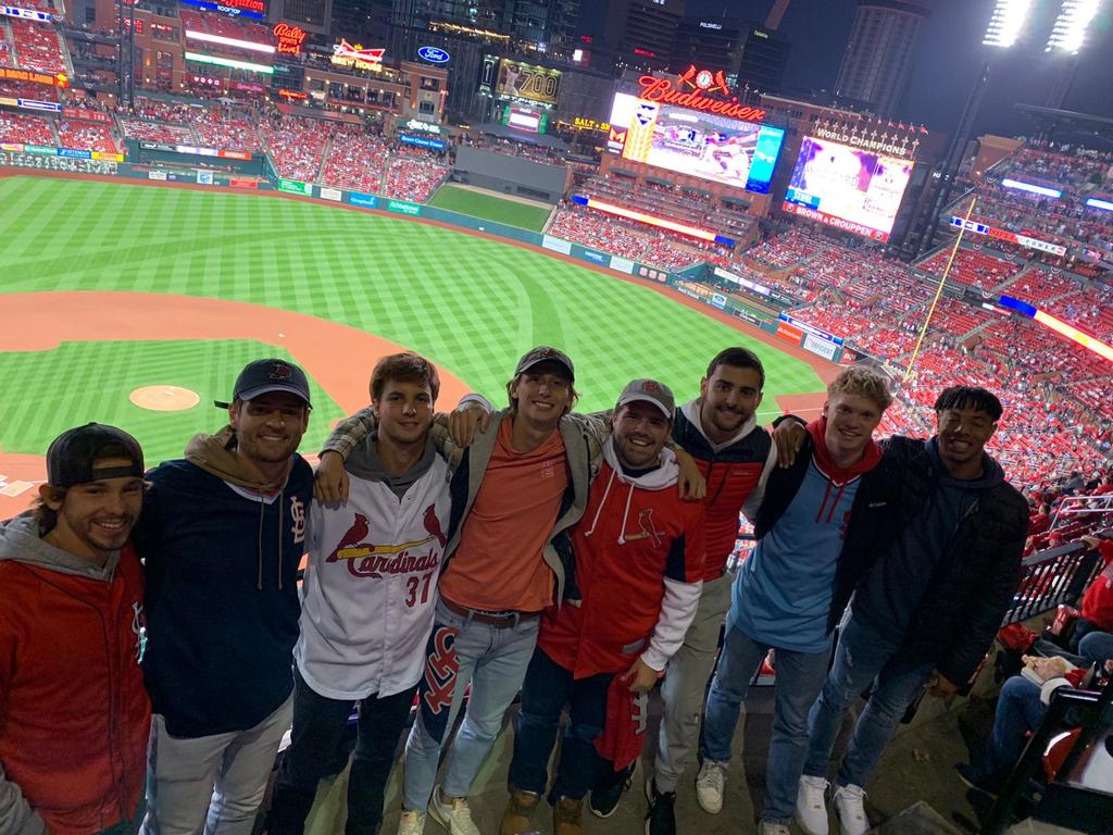 Miners_MSOC's tweet photo. Great morning practice followed by a number of guys making the short trip to St. Louis to cheer on the Cardinals!  Come on Cards force a game three! #minerpride #itsWEthing https://t.co/z8wHJWYKv6