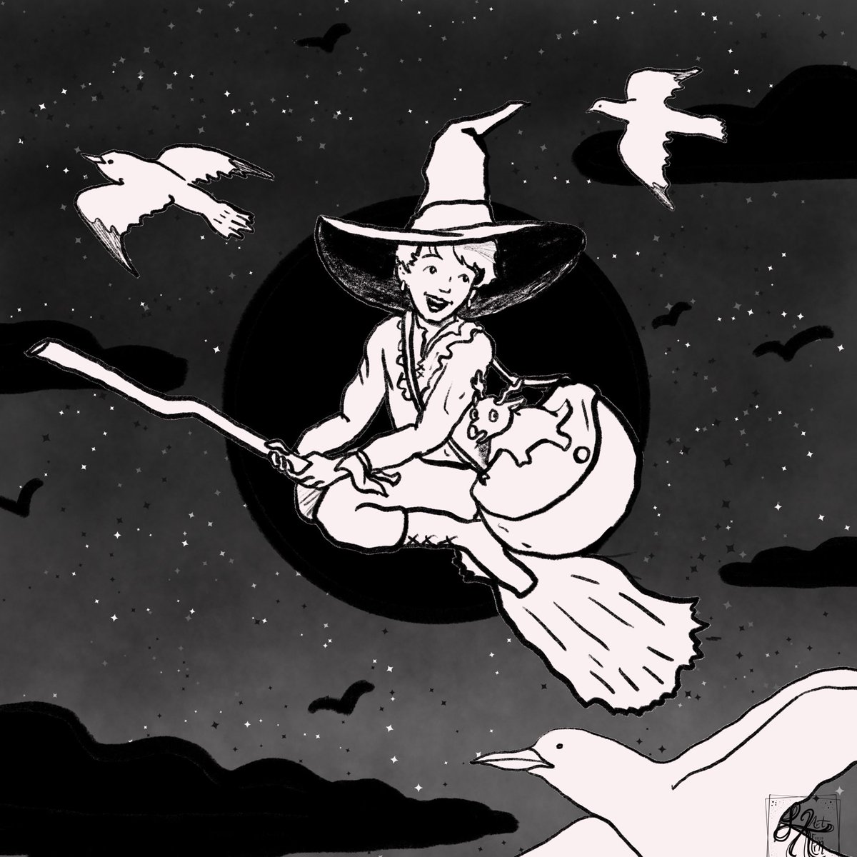 EfExFan's tweet photo. #drawtober2022 #midnightdelivery #Shotaro with a little deer reference image Kiki’s Delivery Service #nctfanart https://t.co/hpVqPLXJl7