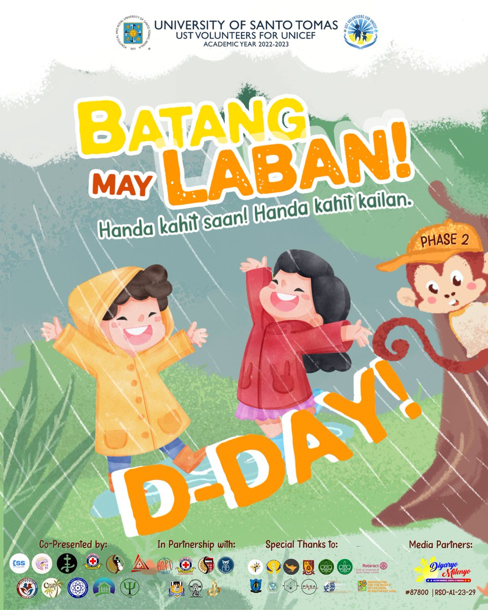 ustunicef's tweet photo. Hey Volunteers!

Get ready because the day has finally come! Phase 2 of Batang May Laban: Proteksyon Laban sa Panganib na Dulot ng mga Napapanahong Sakit is officially happening today!! https://t.co/7QFmNGqvhb