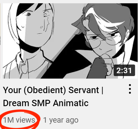1 MILLION VIEWS ON YOUR OBEDIENT SERVANT THANK YOU ALL https://t.co/WlazwJLpQT 