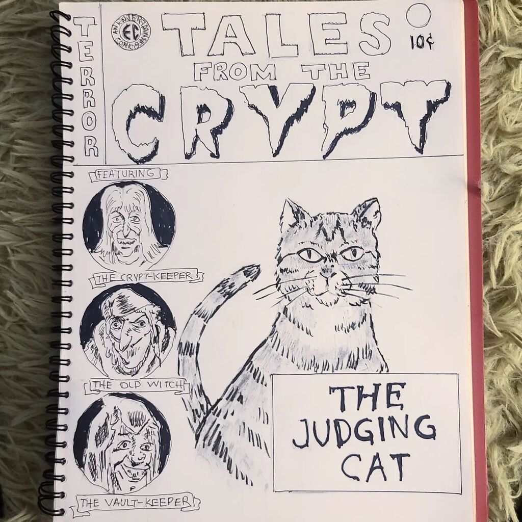 miguelmercado's tweet photo. Judging cat
Kayfabetober day 8 ec comics
#sketchbook #inkeddrawing #brushpen #micronpens #kayfabetober #talesfromthecrypt #eccomics #cat #judgingcat https://t.co/vmOrKhTLnD https://t.co/mfqRy6JEjt