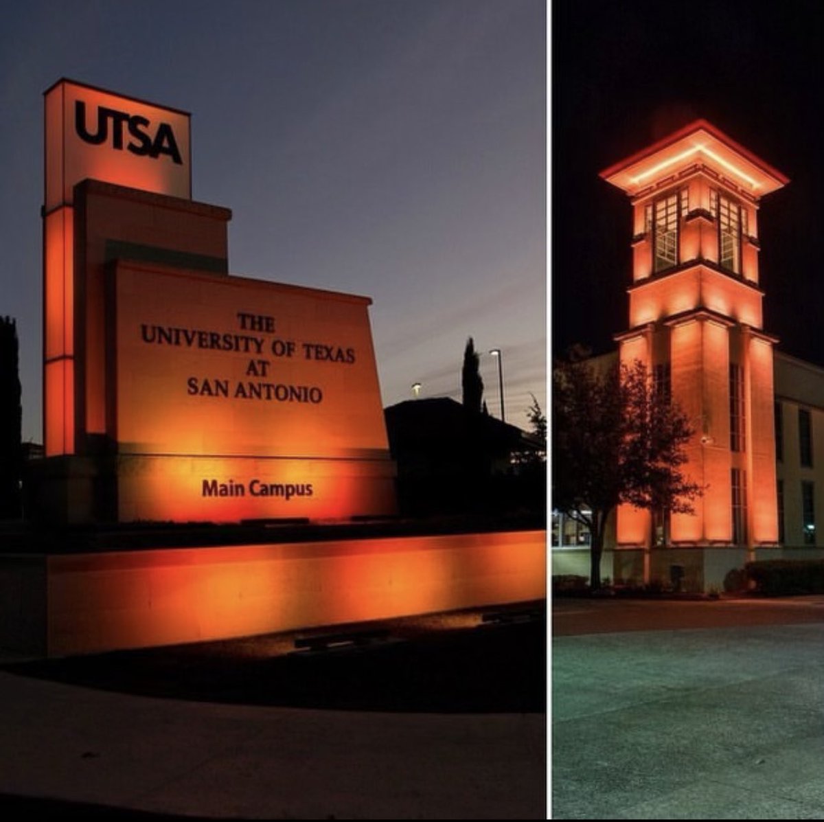 UTSA's tweet photo. Light 'em up orange for the W! 🤙

#UTSA #LetsGo210 #210TriangleOfToughness https://t.co/95fvST0f3I