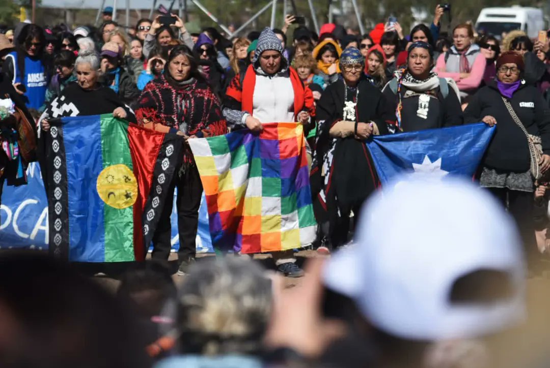 ✊🏽 Con el grito de Libertad a las Mujeres Mapuches ! comenzó el 35° Encuentro Plurinacional en San Luis. Importante delegación de @PanyRosas_Arg de todo el país. #YoVoyAl35Encuentro #35ENM PH: @izquierdadiario