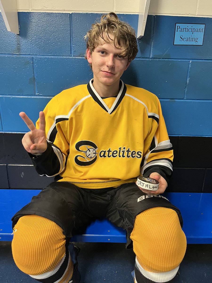 NorthWinnipeg's tweet photo. Congratulations to Max Goulden for scoring his first TWO junior hockey goals! Welcome to the Sats and @CRJHL_Official! https://t.co/S9B3TGOWnk