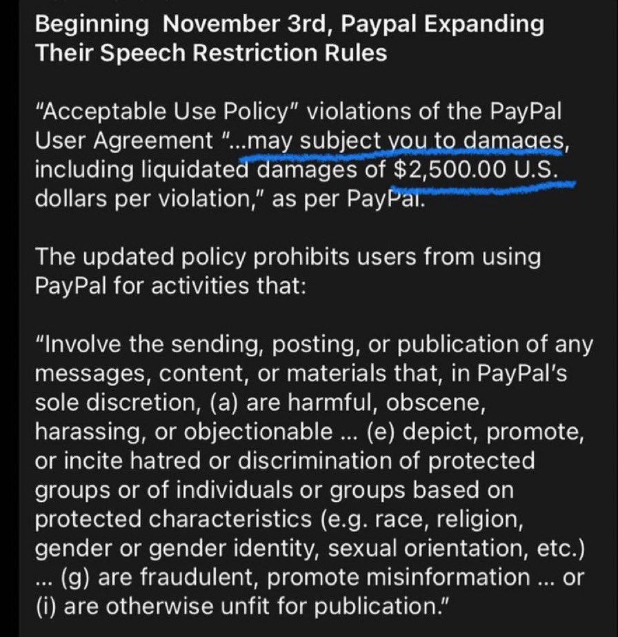 Right_Mind12565's tweet photo. @RealCandaceO #PayPal now calls their policy change ‘misinformation.’ I’m guessing 25 million lost clients will be their cost for this violation. #DropPayPal #DropVenmo #GoWokeGoBroke https://t.co/6F6oRtHv8M