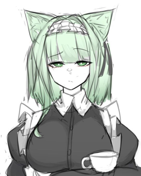 メイドケルシーとサリア描いてる 