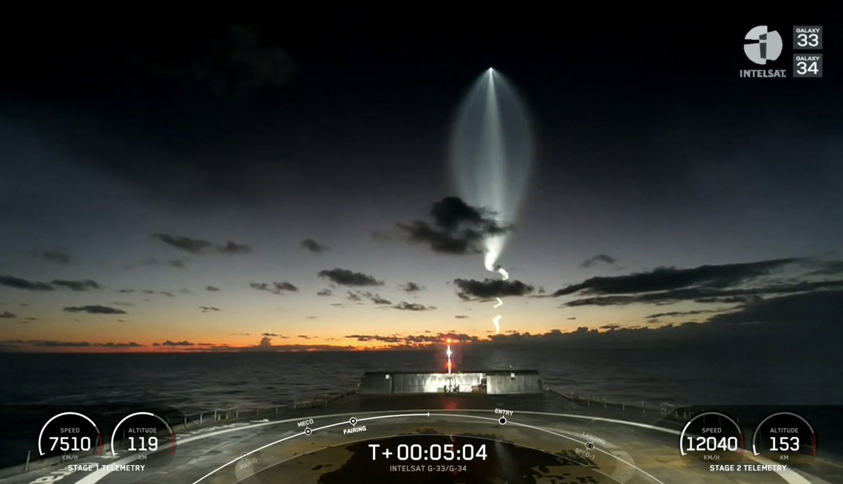 samanadays's tweet photo. @SpaceX @INTELSAT Great launch tonight, we need more views like this! Thanks https://t.co/mhFXz2tuce