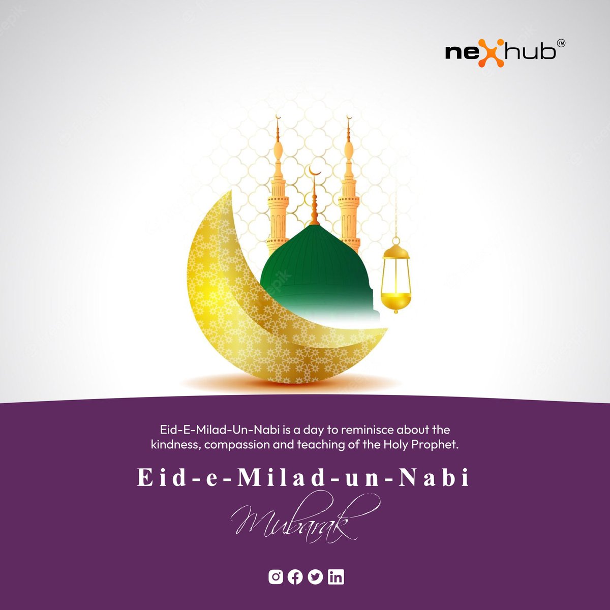 NexHub_LLP_'s tweet photo. Eid - e - Milad - un - Nabi Mubarak✨ May the occasion bring happiness, fortune and prosperity in your life.

#nexhub #sayitwithdigital!

#brand #branding #brandidentity #webdesign #DigitalMarketing #socialmediamarketing #innovation #creativity #Milad_Un_Nabi https://t.co/HevOO2bWEi