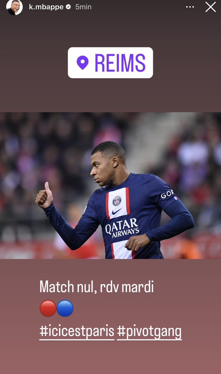 Footy_Insights's tweet photo. 📲 | Kylian Mbappe on IG story after yesterday’s game :

“#PivotGang”

CONTEXT : He wants to play on the wings with more freedom at PSG same like he does in the NT and not as a pivot. His ego is getting to him and it’s not looking good. https://t.co/t7DmrctTxu