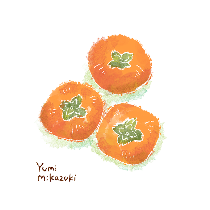 柿の季節#イラスト #お絵描き 