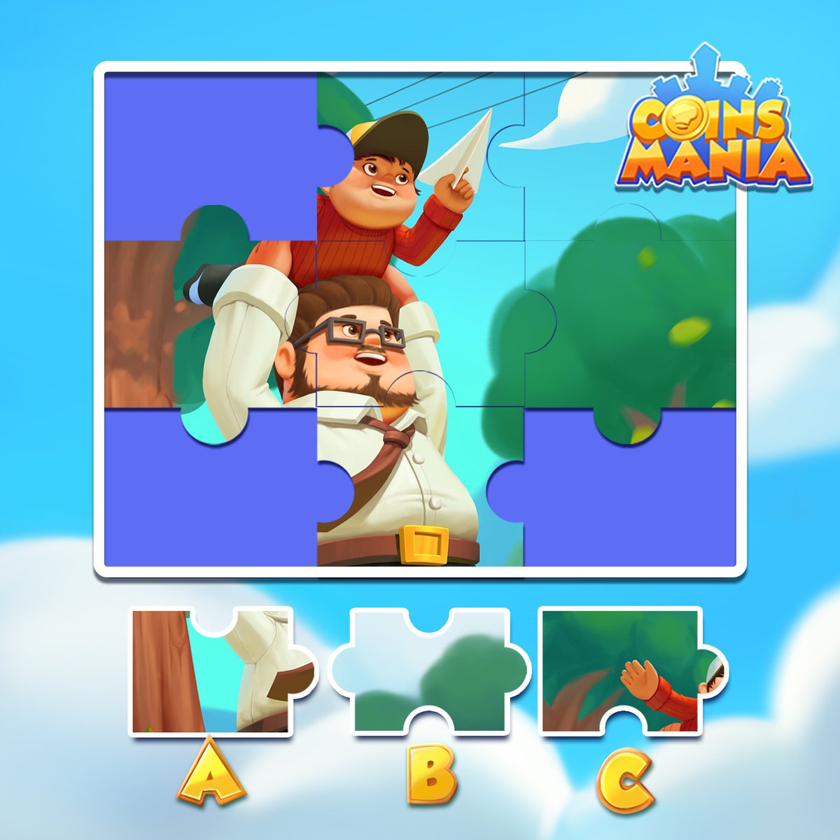 Cooking__Pop's tweet image. #Puzzle Time
Hey! This is a photo of Dudley and his dad.🥰
We still need 3 pieces to complete the photo.
Do you know which piece of puzzle cannot fit?😜
Is A, B or C?
Let us know! 150 could be yours!🥳
Download here:
play.google.com/store/apps/det…