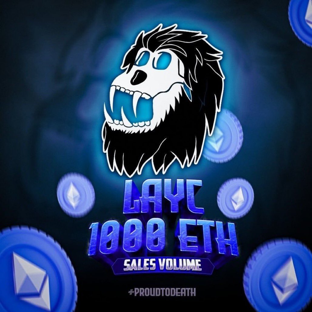 Congratulations to my <a href="/LazyApeYC/">Lazy Ape</a> family for doing #1000ETH in Secondary sales!

#LAYC #LazyApeYC #LazyApeYachtClub <a href="/LOUDMOUTH_ETH/">LOUDMOUTH.ETH #NFT #Advisor #Speaker</a> @DDish123 <a href="/FrankiBev916/">Ms Fʀᴀɴᴋɪ Bᴇᴠ</a> <a href="/LUVELLI/">LUVELLI</a> <a href="/mommabear/"></a> <a href="/AltMomTrades/">AltMom 👑🌹 1st Rose on the Moon 🌙</a> @CryptoJChains