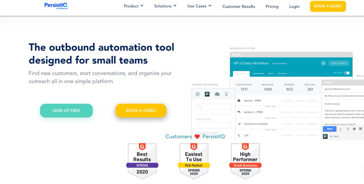 4. <a href="/PersistIQ/">PersistIQ</a> 

Put a list of prospects into it and create campaigns to contact them by phone and email.

Keeps organized everyone in the system you reach out

Use its Chrome Extension to add new prospects to it from any website and by converting LinkedIn searches into email list