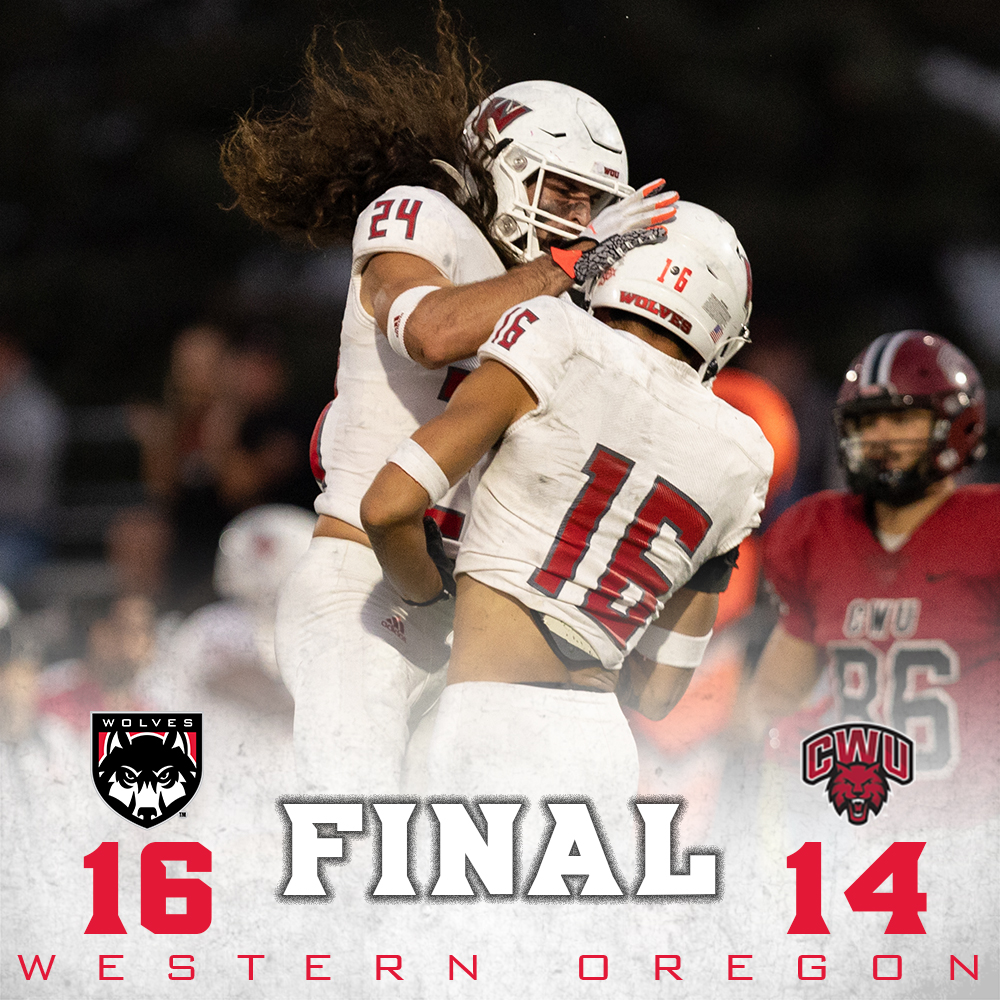 WOU_Wolves's tweet photo. FB | FINAL: Western Oregon 16, Central Washington 14

The Wolves go on the road and pick up an impressive victory Saturday night thanks to some late-game heroics. https://t.co/AJmjrWOgHQ