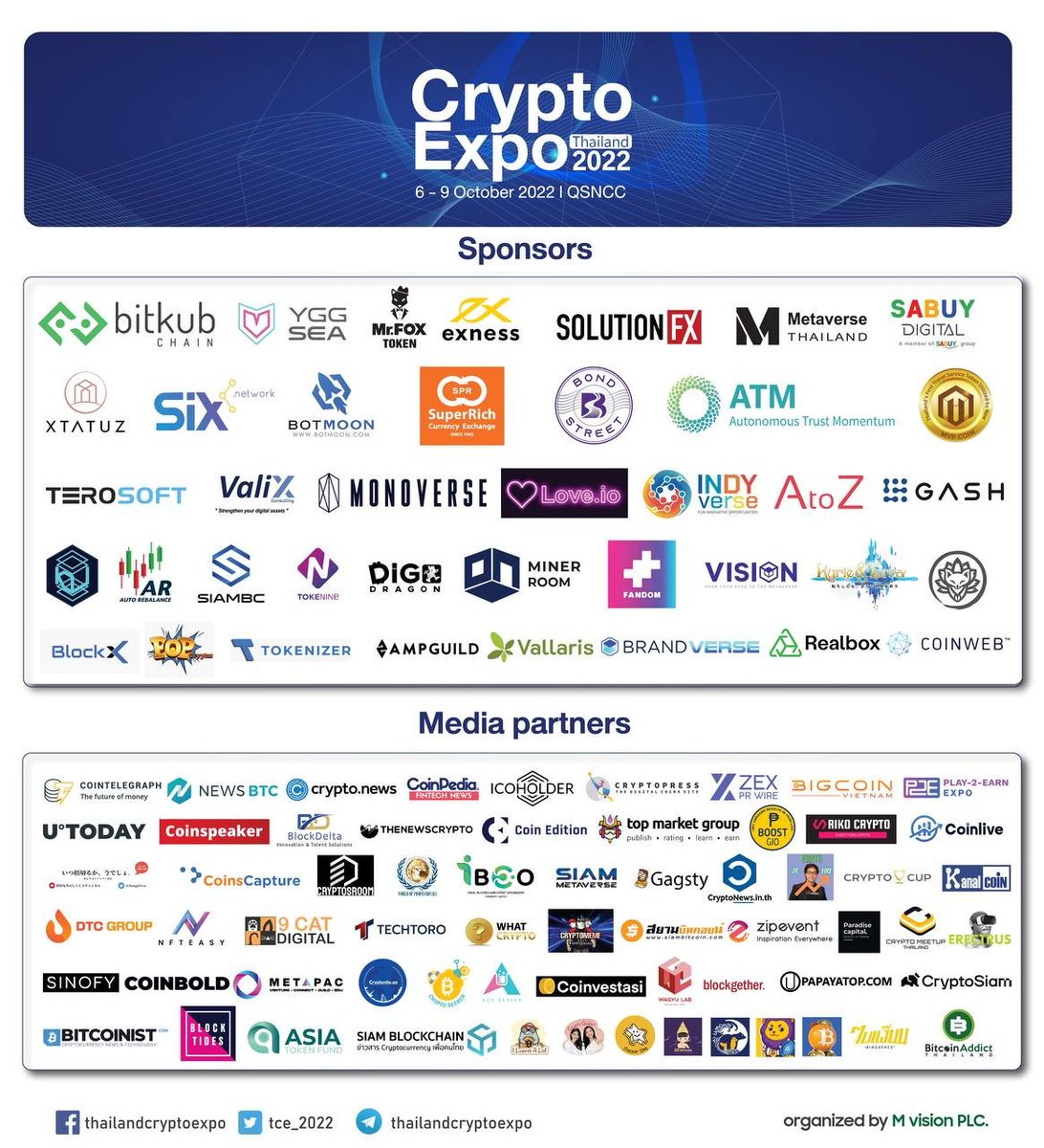Vision Network sponsored and joined the Thailand Crypto Expo during 6-9 October 2022, in Hall 5-6 Queen Sirikit National Convention Centre, located in the heart of Bangkok, Thailand.

What is Thailand Crypto Expo?
Thread👇