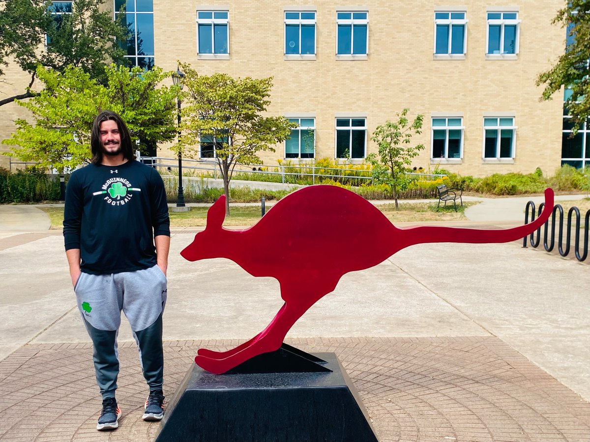 Brody50Smith's tweet photo. Excellent visit to Austin College today. Thanks for having me down. @Coach_SBoswell @Coach_DawsonRSP @RoosFootball @BMCHS_FT https://t.co/gX2xoPILg4