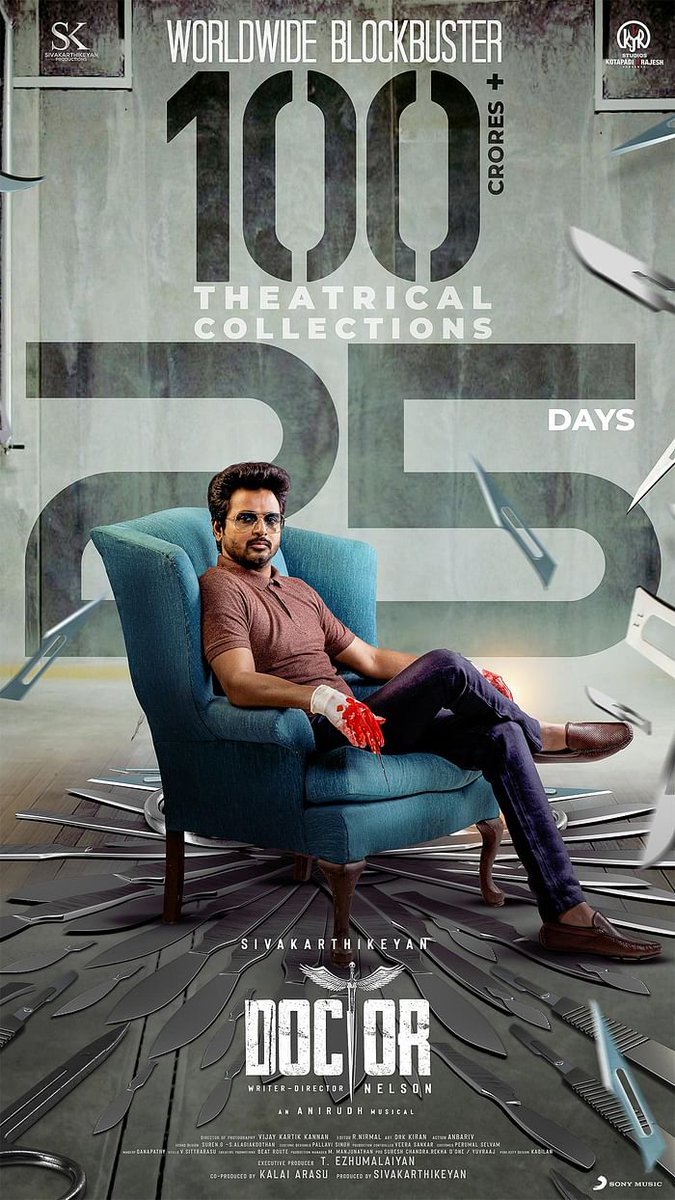 venkatesh__sk's tweet photo. 1 year of #Doctor ๐ฉบ
1st 100cr movie for #PrinceSK anna
@Siva_Kartikeyan @anirudhofficial @Nelsondilpkumar @iYogiBabu @priyankaamohan @kjr_studios @SKProdOffl
#Doctor #VarunDoctor #Sivakarthikeyan #anirudhravichander #PriyankaArulMohan #BlockbusterDoctor https://t.co/IR4YFoAUFA